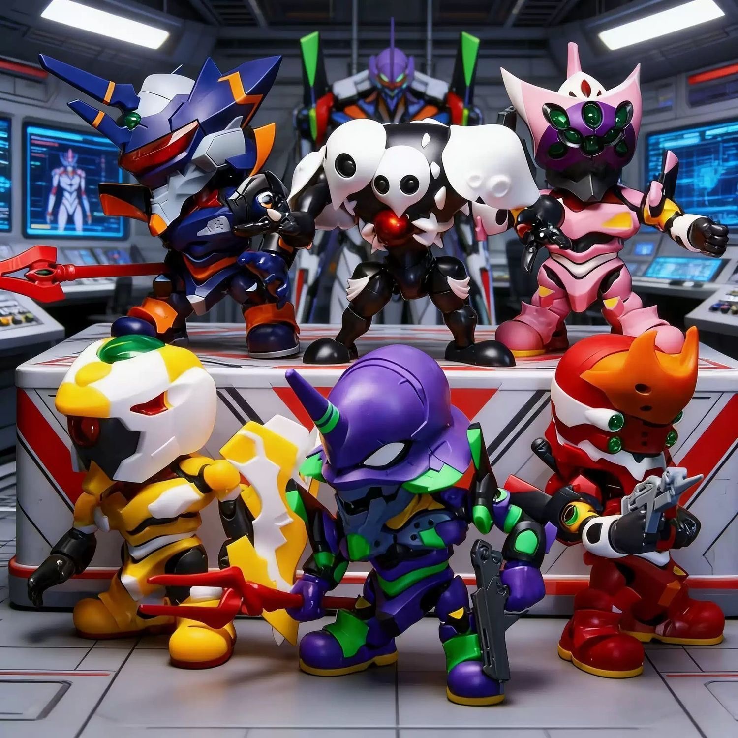 Model Kit Eva 01 - 本物の Soskill エヴァンゲリオンブラインドボックスアニメアクションフィギュアかわいい EVA Mooel 組み立ておもちゃコレクションサプライズボックス男の子ギフト