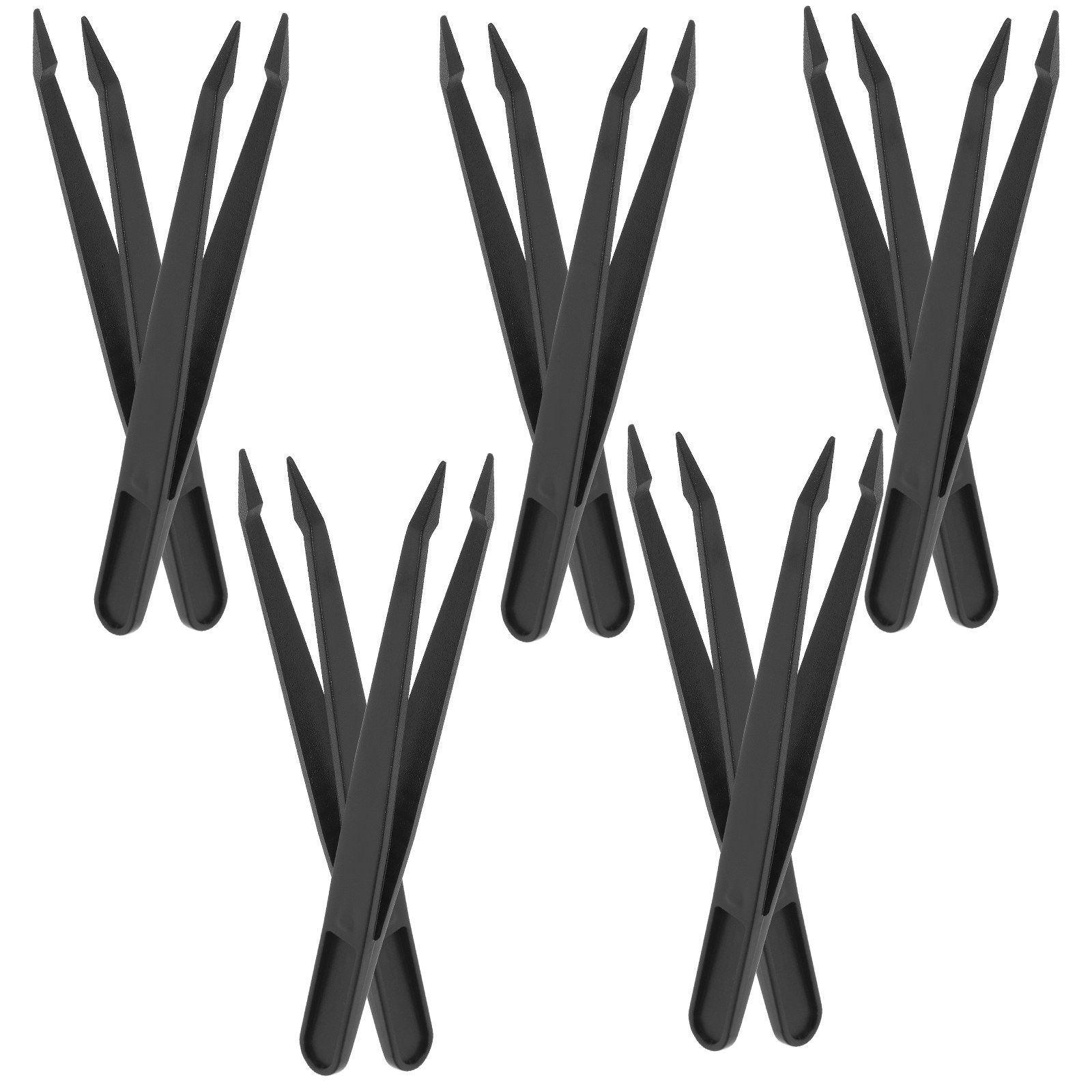 Model Kit Tweezers - 10個入り プラスチック精密ピンセット 先端が尖った快適グリップ付き クラフト、電子機器組立、アートプロジェクト、DIYステッカー貼り付け用