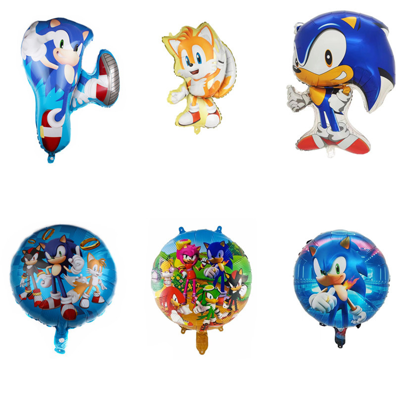 Model Kit Sonic - 漫画ソニックバルーンブルーグリッターハリネズミアクションフィギュアおもちゃアニメベビーシャワー誕生日パーティー装飾用品子供のおもちゃ