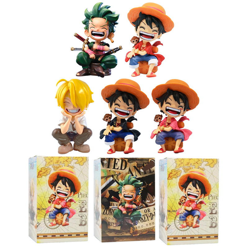 Model Kit One Piece Bandai - アニメ周辺シリーズ新ワンピースルフィソロンサンジ Q バージョン座り姿勢モデル置物おもちゃ子供の誕生日プレゼント