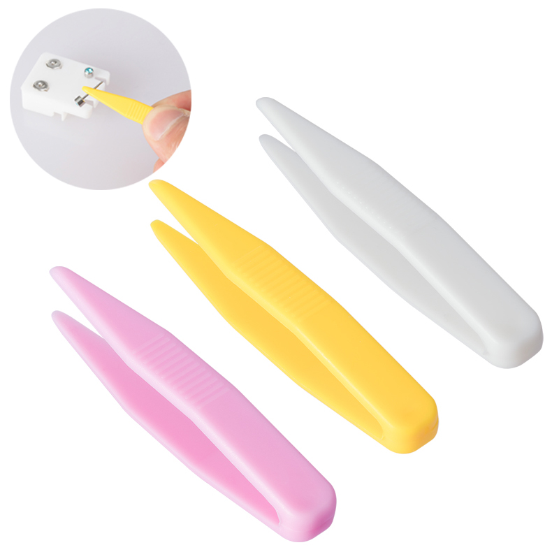 Model Kit Tweezers - 10 個プラスチックビーズピンセットモデル構築パズル子供子供のおもちゃクランプクリップ鉗子アクセサリーツール DIY ジュエリーメイキング