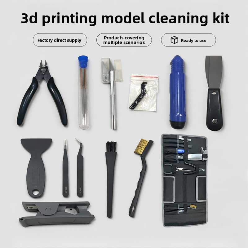 Model Kit Tweezers - 3D プリンターモデルクリーニングツールセットステンレス鋼スパチュラピンセットドリルビット DIY モデルトリミングメンテナンスハンドツールキット