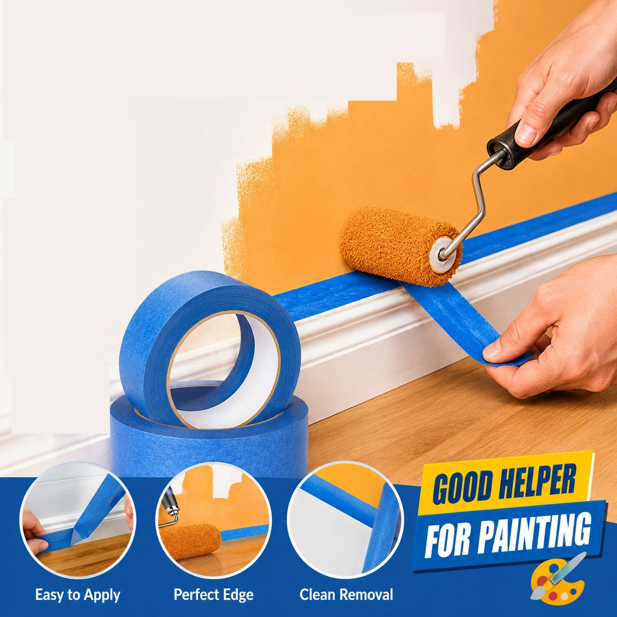 Model Kit Paint Remover - 3 ロール/セットペイントテープ多用途マスキングテープ簡単除去ペイントテープセキュリティ壁塗装工芸品アート建設ホーム