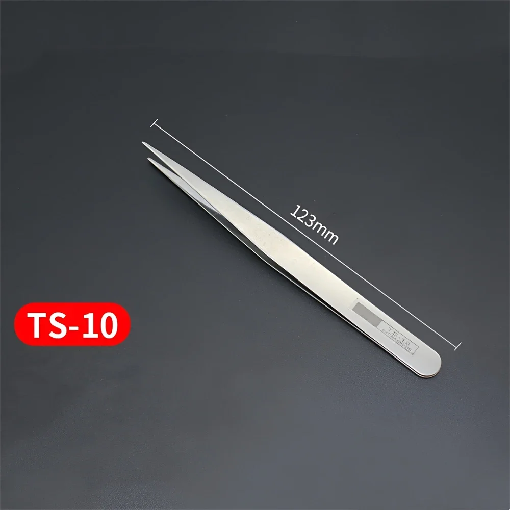 6 個の帯電防止ステンレス鋼ピンセットセットストレートカーブ - Model Kit Tweezers のレビューと価格