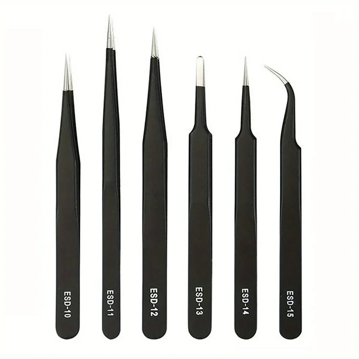 精密ESD帯電防止ピンセットセット - 6個入りステンレス鋼 - Model Kit Tweezers のレビューと価格