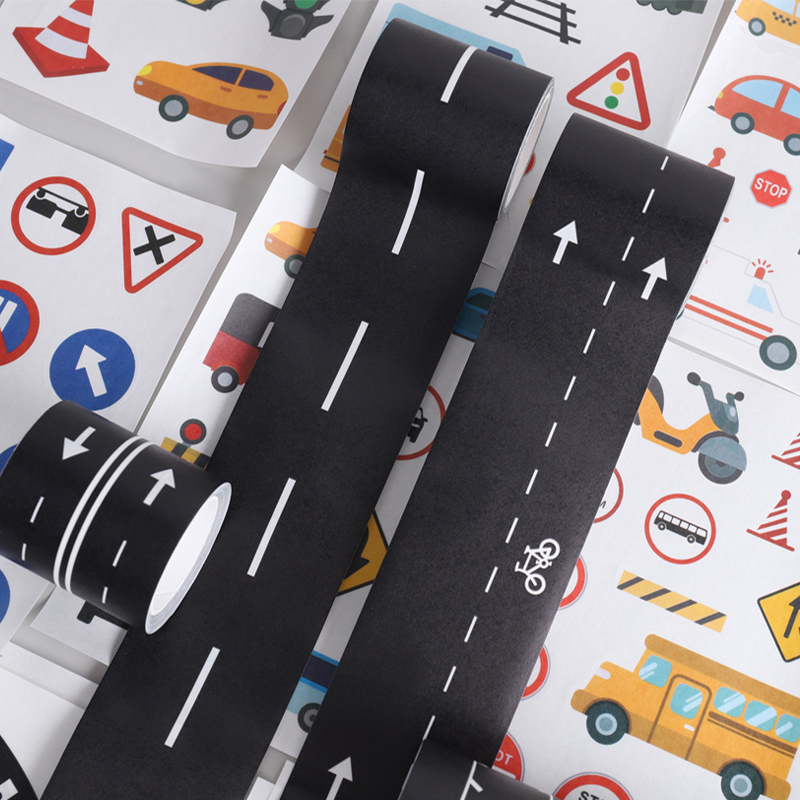 装飾的な道路と鉄道のデザイン紙テープ、鉄道と高速道路の装飾テ - Masking Tape Thin のレビューと価格