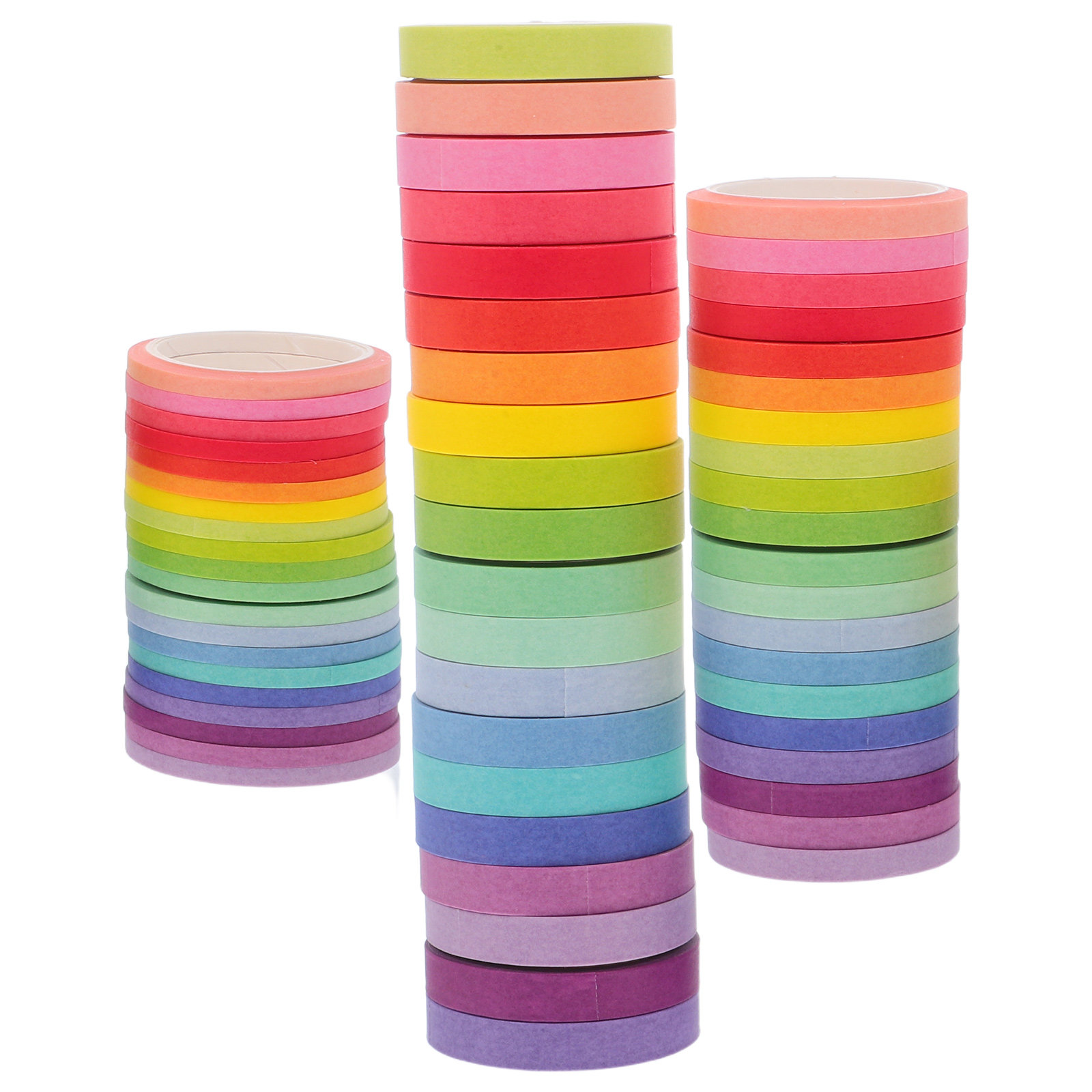 60 ロール ジャーナリング マスキングテープ セット カラ - Masking Tape Thin のレビューと価格