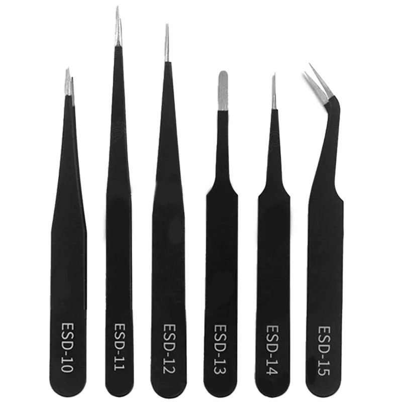 精密ESD帯電防止ピンセットセット、電子修理やプロセスモデリ - Model Kit Tweezers のレビューと価格