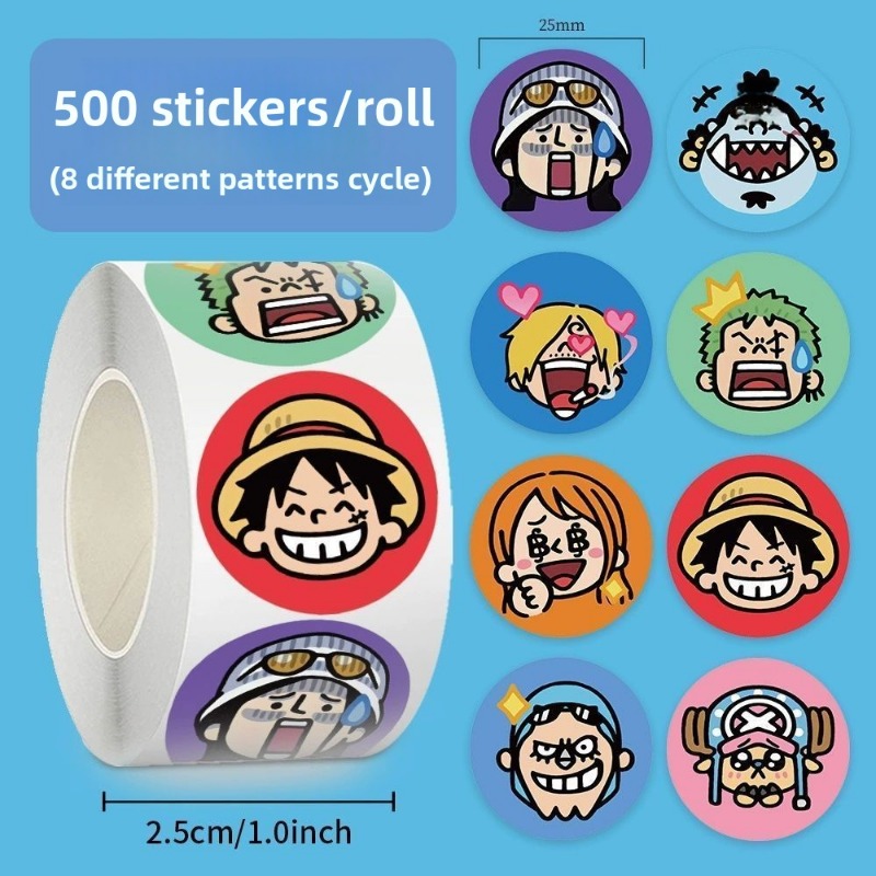 500 ステッカー/ロールワンピースステッカービッグヘッド漫 - Model Kit One Piece Bandai のレビューと価格