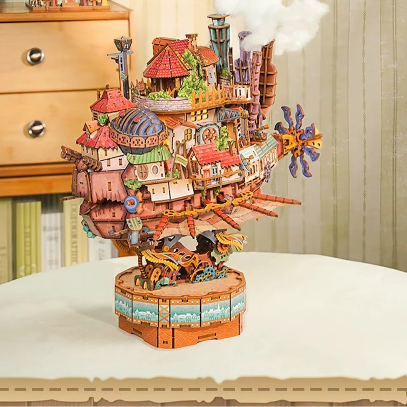 本物の旅行船ハウルの動く城木製パズルビルディングブロックジオ - Model Kit Instructions のレビューと価格