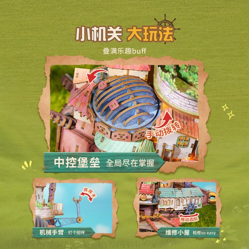 本物の旅行船ハウルの動く城木製パズルビルディングブロックジオ - Model Kit Instructions のレビューと価格
